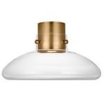 Morgan Warm Dim Ceiling Flush Light - Hand Rubbed Antique Brass / Clear