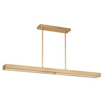 Maybeck Warm Dim Linear Chandelier - Hand Rubbed Antique Brass / Clear
