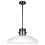Morgan Warm Dim Wide Pendant - Burnished Bronze / Clear