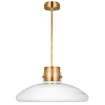 Morgan Warm Dim Wide Pendant - Hand Rubbed Antique Brass / Clear