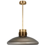 Morgan Warm Dim Wide Pendant - Hand Rubbed Antique Brass / Smoke