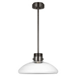 Morgan Warm Dim Wide Pendant - Burnished Bronze / Clear
