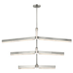 Linea Chandelier - Antique Nickel / Alabaster