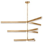 Linea Chandelier - Hand Rubbed Antique Brass / Alabaster