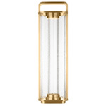 Flacara Rechargeable Table Lamp - Hand Rubbed Antique Brass / Textured Glass