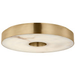 Wyllis Ceiling Flush Light - Hand Rubbed Antique Brass / Alabaster