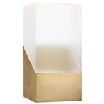 Pezzo Rechargeable Table Lamp - Hand Rubbed Antique Brass / Textured Glass