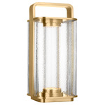 Flacara Rechargeable Table Lamp - Hand Rubbed Antique Brass / Textured Glass