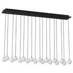 Orbet Linear Multi Light Chandelier - Nightshade Black / Milk