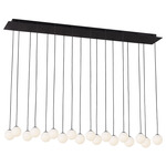 Orbet Linear Multi Light Chandelier - Nightshade Black / Milk