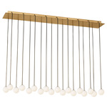Orbet Linear Multi Light Chandelier - Hand Rubbed Antique Brass / Milk