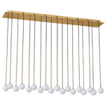 Orbet Linear Multi Light Chandelier - Hand Rubbed Antique Brass / Milk