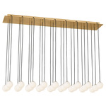 Orbet Linear Multi Light Chandelier - Hand Rubbed Antique Brass / Milk