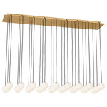 Orbet Linear Multi Light Chandelier - Hand Rubbed Antique Brass / Milk