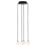 Orbet Round Multi Light Chandelier - Nightshade Black / Milk