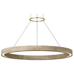 Ashok Chandelier - Hand Rubbed Antique Brass / Wood