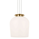 Vetro Pendant - Hand Rubbed Antique Brass / Milk