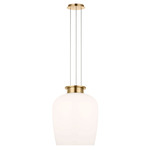 Vetro Pendant - Hand Rubbed Antique Brass / Milk