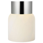 Caspe Jar Rechargeable Table Lamp - Polished Nickel / Alabaster