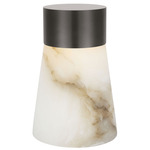 Caspe Cone Rechargeable Table Lamp - Bronze / Alabaster