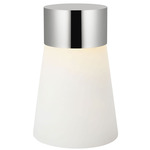 Caspe Cone Rechargeable Table Lamp - Polished Nickel / Alabaster