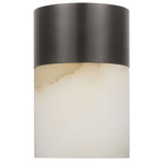 Caspe Cylinder Rechargeable Table Lamp - Bronze / Alabaster