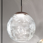 Riflessi Wavy Pendant - Antique Brass / Transparent