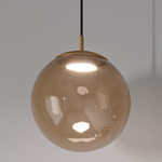 Riflessi Pendant - Antique Brass / Smoky