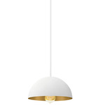 Elias Pendant - Matte White / Champagne Gold