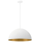 Elias Pendant - Matte White / Champagne Gold