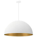 Elias Pendant - Matte White / Champagne Gold