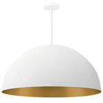 Elias Pendant - Matte White / Champagne Gold