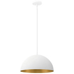 Elias Pendant - Matte White / Champagne Gold