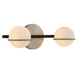 Fusion Centric Bathroom Vanity Light - Brass / Black / Opal