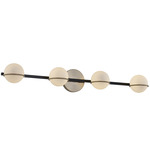 Fusion Centric Bathroom Vanity Light - Brass / Black / Opal