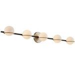 Fusion Centric Bathroom Vanity Light - Brass / Black / Opal