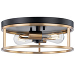 Knox Round Ceiling Light - Matte Black / Brass