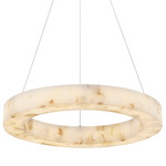 LumenAria Medley Ring Pendant - Brushed Brass / Alabaster