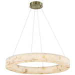 LumenAria Medley Ring Pendant - Brushed Brass / Alabaster