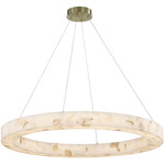 LumenAria Medley Ring Pendant - Brushed Brass / Alabaster