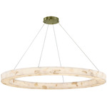 LumenAria Medley Ring Pendant - Brushed Brass / Alabaster
