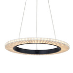 Textile Medallo Pendant - Matte Black / Cream
