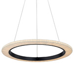 Textile Medallo Pendant - Matte Black / Cream
