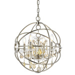 Geneva Pendant - Polished Nickel / Golden Teak