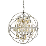 Geneva Pendant - Polished Nickel / Golden Teak