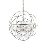 Geneva Pendant - Polished Nickel / Clear