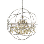 Geneva Chandelier - Polished Nickel / Golden Teak