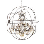 Geneva Large Chandelier - Dark Bronze / Clear
