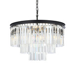 Sydney Tiered Chandelier - Matte Black / Clear