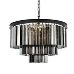 Sydney Tiered Chandelier - Matte Black / Silver